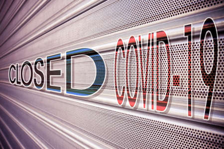 Closed metal gate of a shop due to coronavirus - COVID-19 concept image - Every earning of my...
