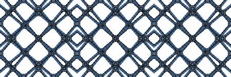 Old wrought iron grating with floral decorations - perfect seamless pattern on white background for...