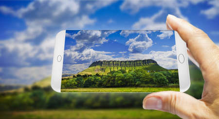 Typical Irish landscape with the Ben Bulben mountain called table mountain for its particular shape...