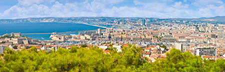 Panoramic view of Marseille harbor (Europe-France).の写真素材
