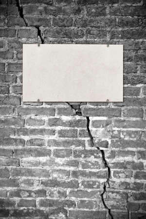 Blank marble plaque against a wall - image with copy spaceの写真素材