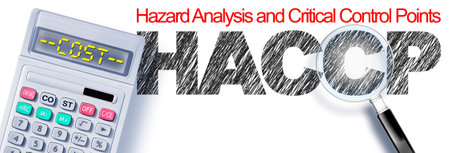 Costs about HACCP Hazard Analysis and Critical Control Points service - concept with calculator textの写真素材