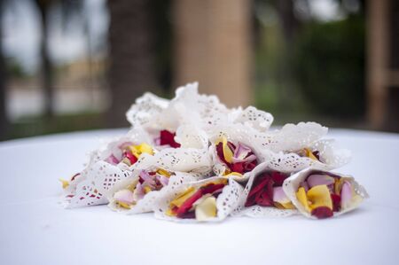 Flower petals for a weddingの写真素材