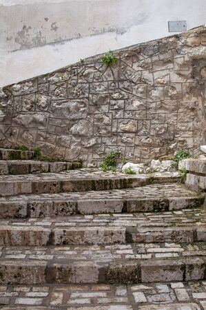 Stone stairs in a villageの写真素材