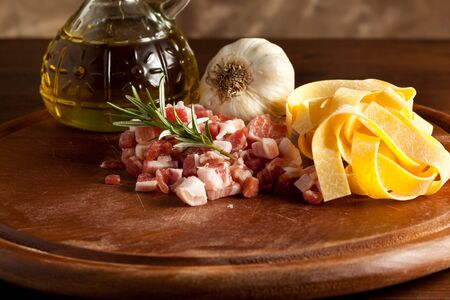 pasta with baconの写真素材