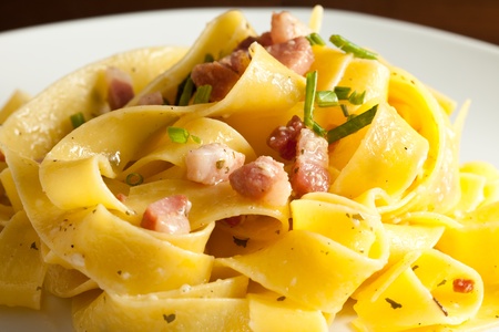pasta with baconの写真素材