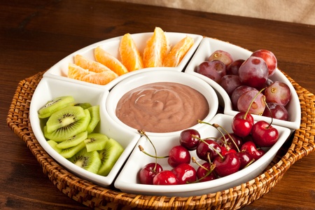 Mousse with fruitsの写真素材