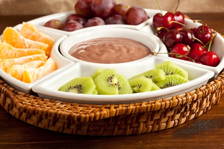 Mousse with fruitsの写真素材