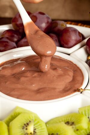 Mousse with fruitsの写真素材