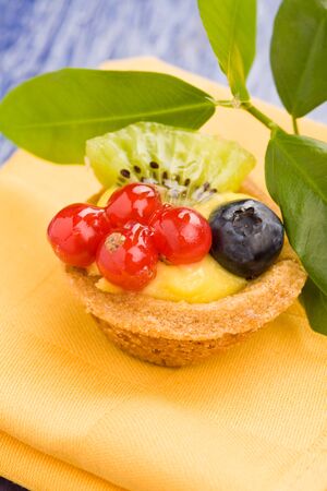 pastries with currants and blueberriesの写真素材