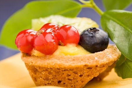 pastries with currants and blueberriesの写真素材