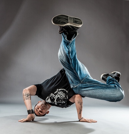 pohto of break dancer who is performing his dance on the floor
の写真素材