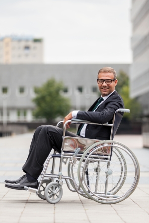 Photo of businessman on wheelchairの写真素材