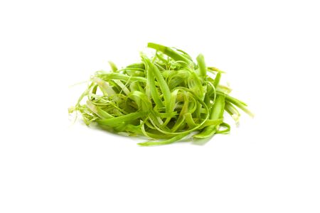 Vegetable cutted a la julienne over white isolated backgroundの写真素材