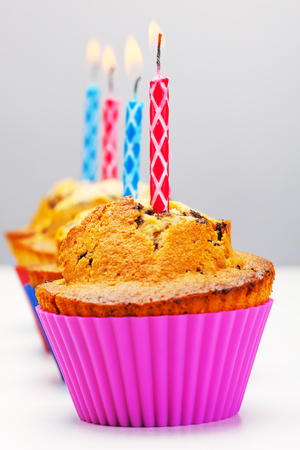 Photo of birthday cupcakesの写真素材