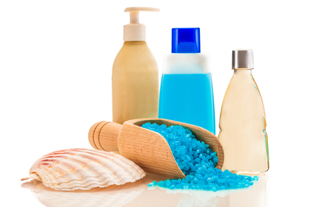 Photo of sea salt and other spa productsの写真素材