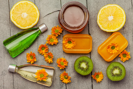 Photo of spa products and ingredientsの写真素材