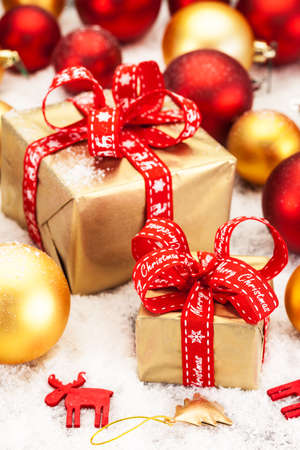Photo of christmas presents and decorationsの写真素材