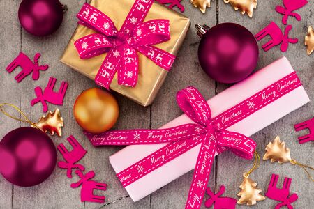 Photo of christmas presents and decorationsの写真素材