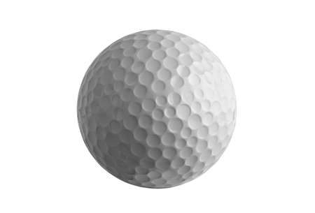 an isolated golf ball on white backgroundの写真素材