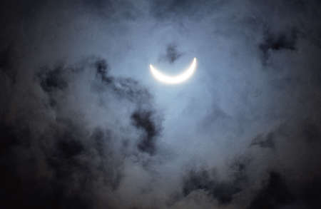 partial solar eclipseの写真素材