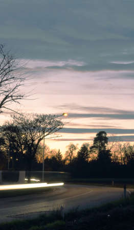 A curving streak of lightの写真素材
