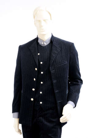 Groom dress in velvet; comprising  poplin shirt, velvet vest, velvet jacket, velvet pantsの写真素材