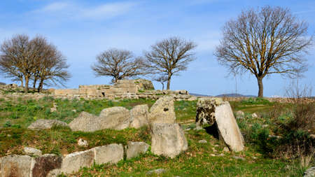 Giants  Tombs of Madau  The necropolis of Madau is located near the Nuraghe complex known as the Gremanu, a necropolis nuragica which is the plateau of Pratobello  Barbagia Ollolai in the middle of the valley of the riu Madauの写真素材