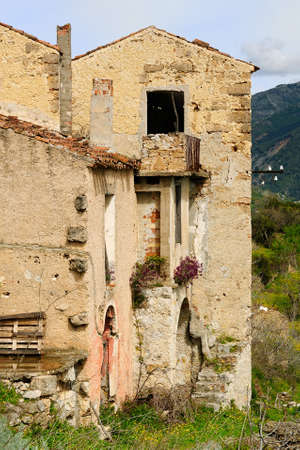 Osini old in the past, what is now a true ghost town, it was a center of 1,500 inhabitants  Even Osini Vecchio, as well as Gairo, was abandoned after the terrible flood of 1951 の写真素材