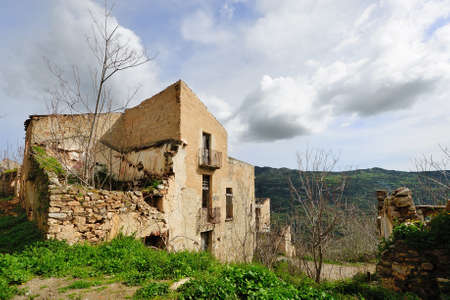 Osini old in the past, what is now a true ghost town, it was a center of 1,500 inhabitants  Even Osini Vecchio, as well as Gairo, was abandoned after the terrible flood of 1951 の写真素材