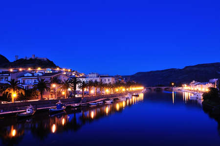 Bosa is situated on the mouth of the river Temo, the only town in Sardinia built on the estuary of a river navigable のeditorial素材