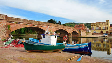 Bosa is situated on the mouth of the river Temo, the only town in Sardinia built on the estuary of a river navigable のeditorial素材