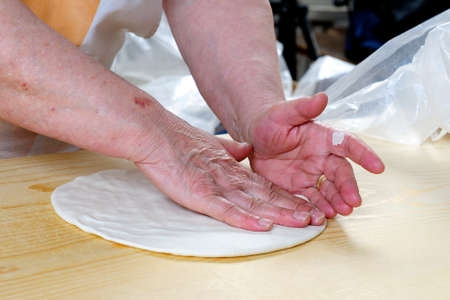The Carasau is a typical Sardinian bread, spread all over the island is known as the Italian Music of paper の写真素材