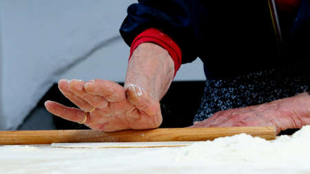 The Carasau is a typical Sardinian bread, spread all over the island is known as the Italian Music of paper の写真素材