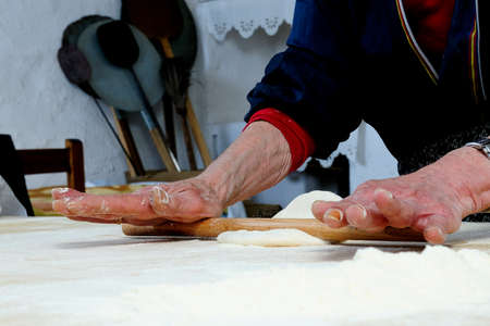 The Carasau is a typical Sardinian bread, spread all over the island is known as the Italian Music of paper の写真素材