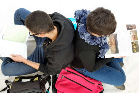 Students engaged in the studyの写真素材