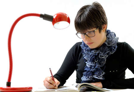 Student engaged in readingの写真素材