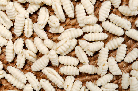 Homemade dumplings with flour made from durum wheat semolina.の写真素材