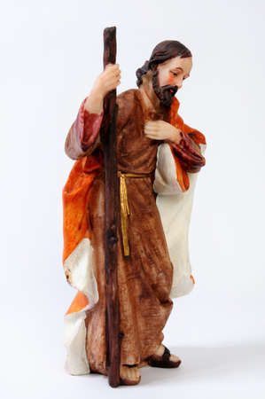 Individual elements of the Catholic Christian crib isolated on white background.の写真素材