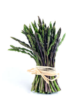 Fresh asparagus natural harvests in the countryside, isolated on white background.の写真素材