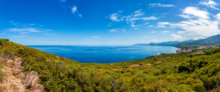 Beautiful landscape of the coast of Cala Gonone, Dorgali.の写真素材