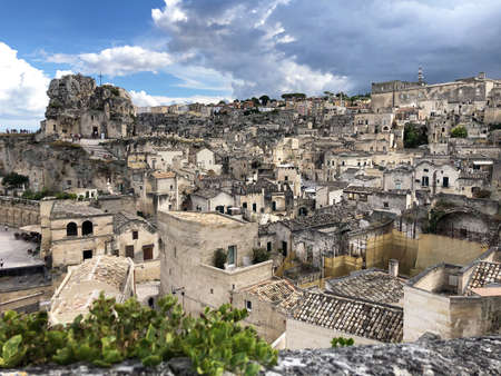 Sassi Matera ancient historical village panorama, Italy, Basilicata