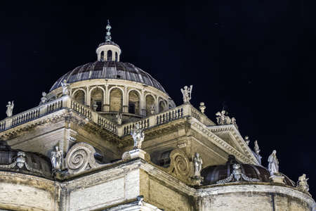 Sanctuary Santa Maria Steccata Night view, Parma Emilia Romagna, Italyの写真素材