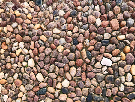 Traditional Italian medieval cobblestone pave pattern backgroundの写真素材