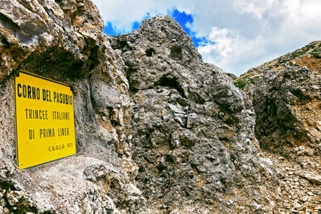 Military front first world war and trench, Pasubio, 52 Galleries, Veneto, Italyの写真素材
