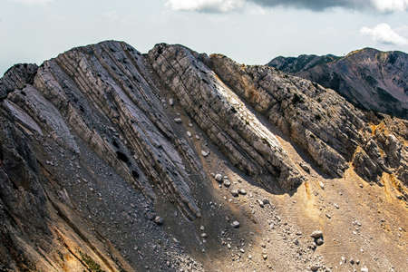 baldo mountain rock dolomite formation, trentino, Italyの写真素材