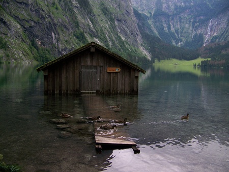 small farmhouse on the Lake Konigseeの写真素材