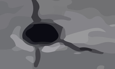 Aesthetic monochrome crack abstract background. Various shapes and unique composition. Suitable for poster and bannerのイラスト素材