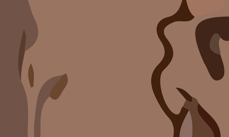 Aesthetic abstract art with a combination of shapes and brown colors. Suitable for background and posterのイラスト素材