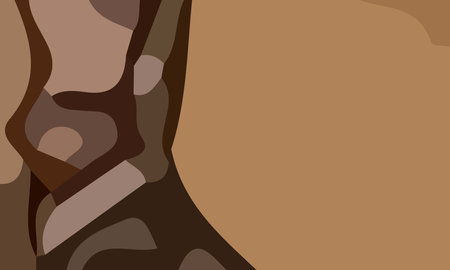 Aesthetic abstract art with a combination of shapes and brown colors. Suitable for background and posterのイラスト素材